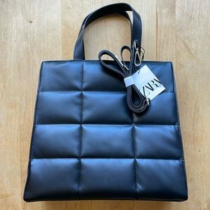 ZARA faux leather tote bag